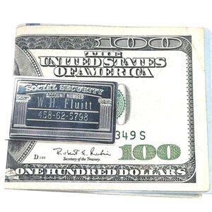 Tiffany & Co Social Security Money Clip Sterling Silver Estate TIF891